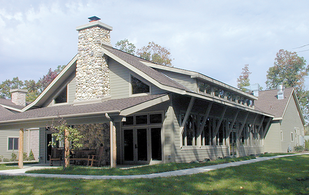 Exterior of trefoil oaks program center