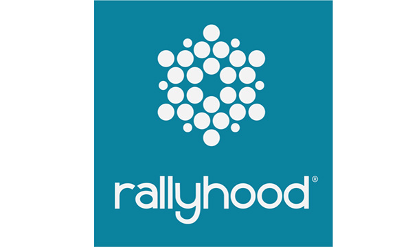 blue and white rallyhood logo