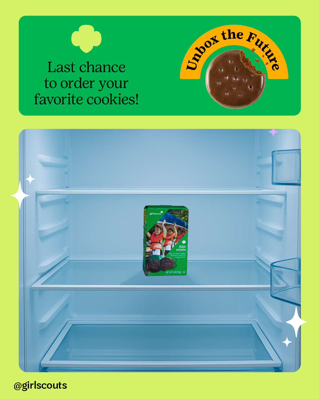 image of thin mints box sitting in fridge