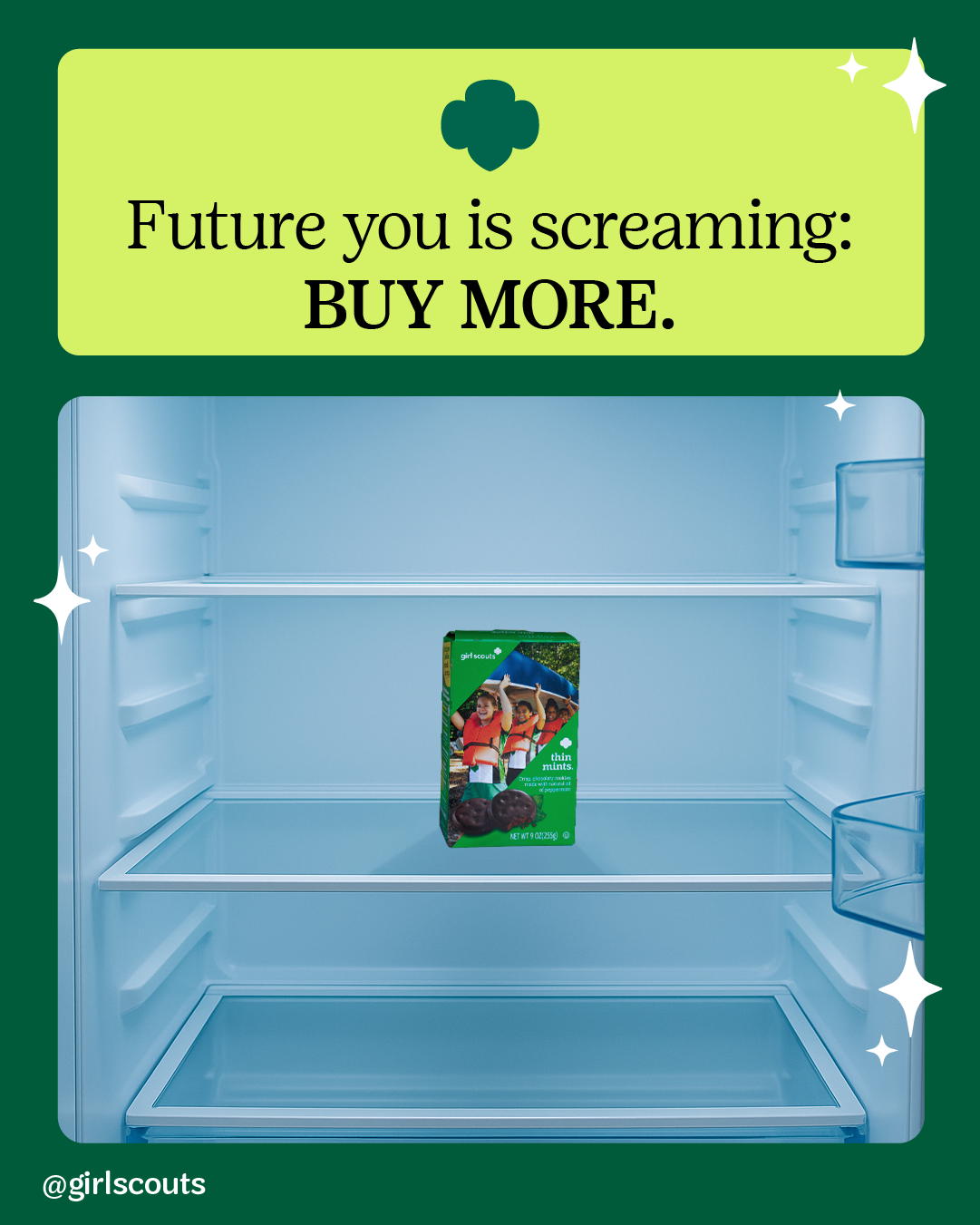 image of thin mints box sitting in fridge